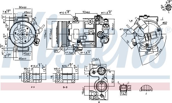 NISSENS 890420 - Sprężarka klimatyzacji sprężająca i cyrkulująca czynnik chłodniczy