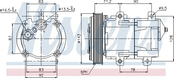 NISSENS 89059 - Sprężarka klimatyzacji sprężająca i cyrkulująca czynnik chłodniczy