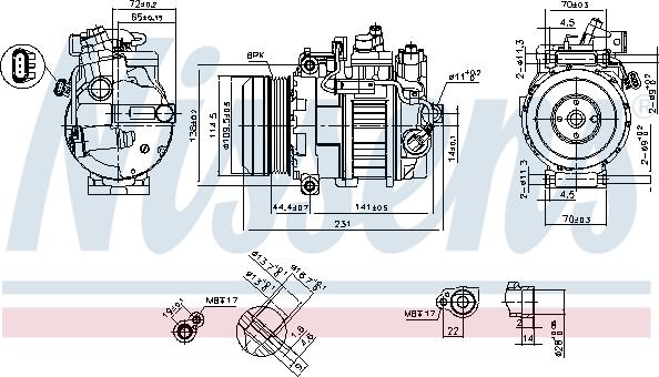NISSENS 890552 — Kompresor, klimatyzacja