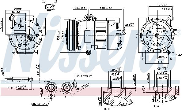 NISSENS 890698 — Kompresor, klimatyzacja