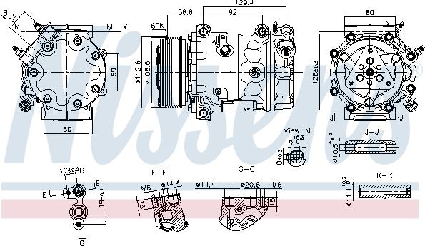 NISSENS 890780 - Sprężarka klimatyzacji sprężająca i cyrkulująca czynnik chłodniczy