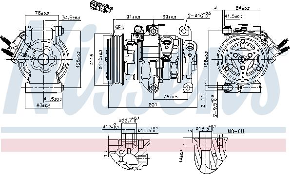 NISSENS 891007 - Sprężarka klimatyzacji sprężająca i cyrkulująca czynnik chłodniczy
