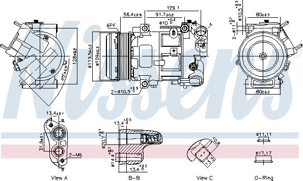 NISSENS 891103 - Sprężarka klimatyzacji sprężająca i cyrkulująca czynnik chłodniczy