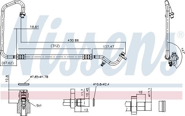 NISSENS 845263 - PRZEWÓD KLIMATYZACJI DACIA LOGAN LS 06-. DACIA LOGAN EXPRESS FS 09-. DACIA LOGAN M