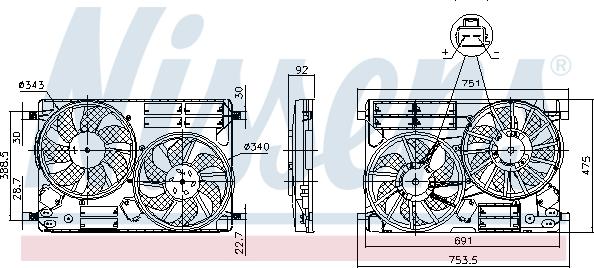 NISSENS 850096 — Wentylator, chłodzenie silnika
