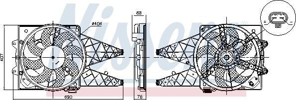 NISSENS 850047 — Wentylator, chłodzenie silnika