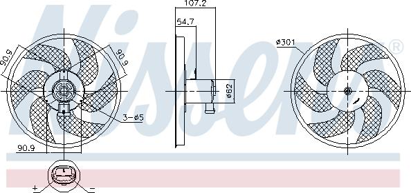NISSENS 850084 — Wentylator, chłodzenie silnika