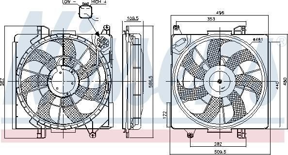 NISSENS 850039 — Wentylator, chłodzenie silnika