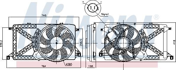 NISSENS 85827 — Wentylator, chłodzenie silnika