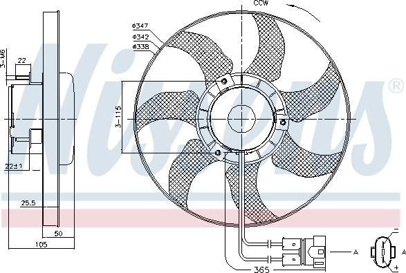 NISSENS 85749 - WENTYLATOR CHLOD.VW TRANSPORTER T4 90-