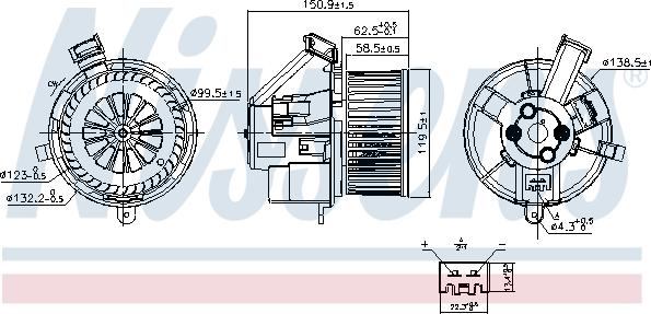 NISSENS 87691 — Wentylator wewnętrzny