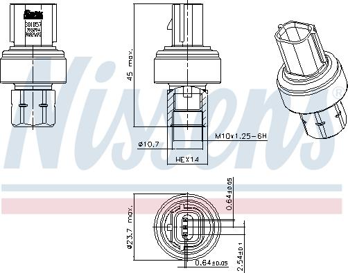 NISSENS 301057 — Przełącznik ciśnieniowy, klimatyzacja
