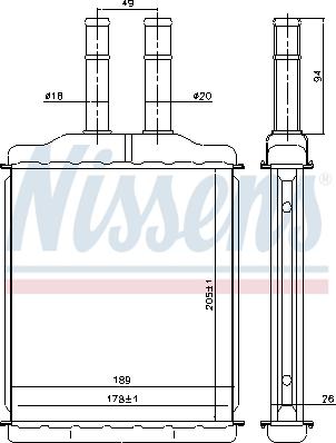 NISSENS 76505 — Wymiennik ciepła, ogrzewanie wnętrza