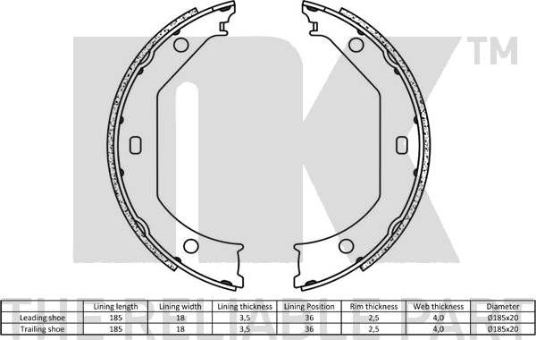 NK 2715638 - SZCZĘKI HAM. RĘCZ. BMW 1-3-5-X1 96-