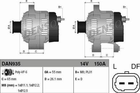 Denso DAN935 - Alternator