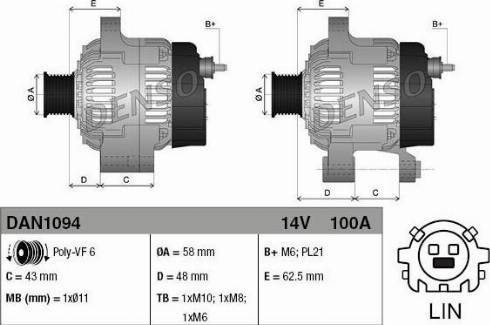 Denso DAN1094 - Alternator