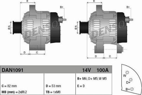 Denso DAN1091 - Alternator