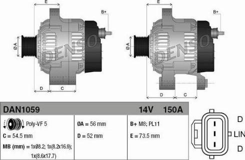 Denso DAN1059 - Alternator