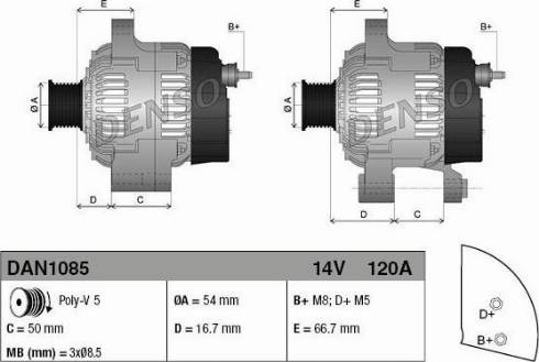 Denso DAN1085 - Alternator
