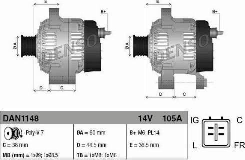 Denso DAN1148 - Alternator