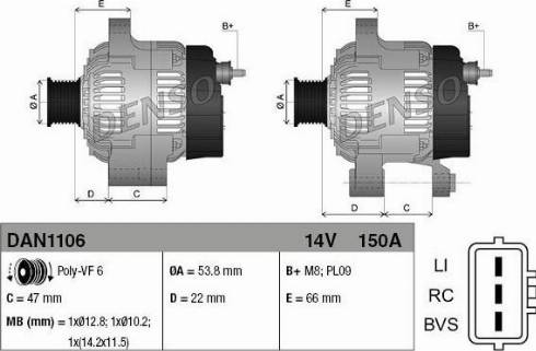 Denso DAN1106 - Alternator