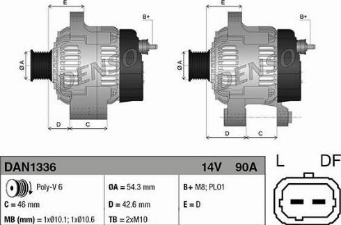 Denso DAN1336 - ALTERNATOR