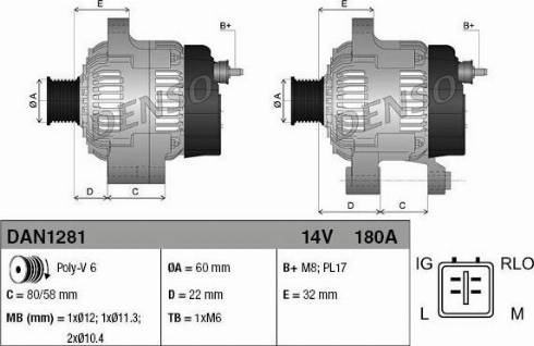 Denso DAN1281 - Alternator
