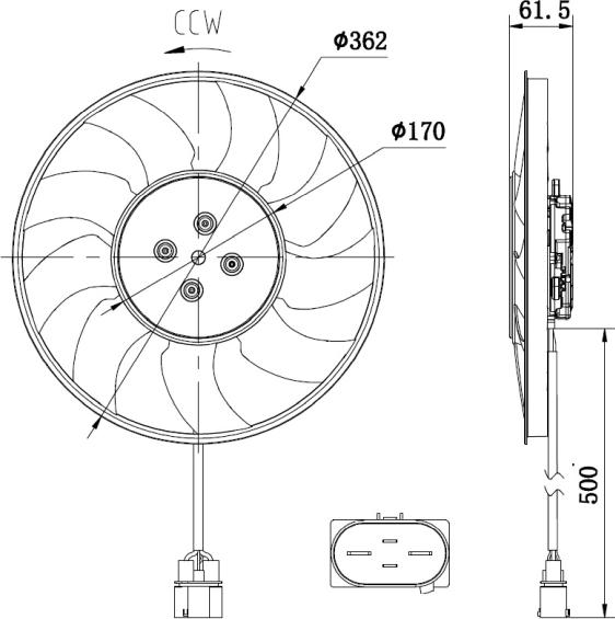 NRF 47931 — Wentylator, chłodzenie silnika