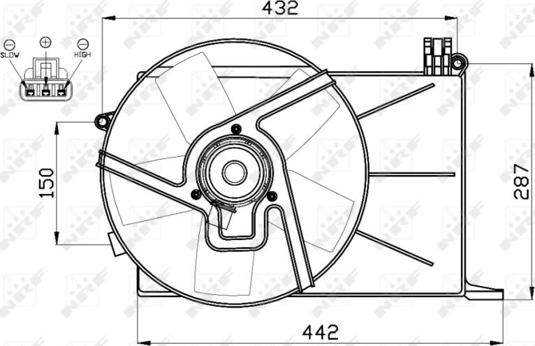 NRF 47459 - WENTYLATOR CHŁODNICY OPEL CORSA B 1.7D 99-00