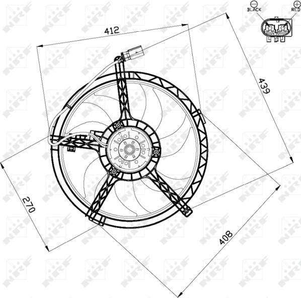NRF 47509 — Wentylator, chłodzenie silnika