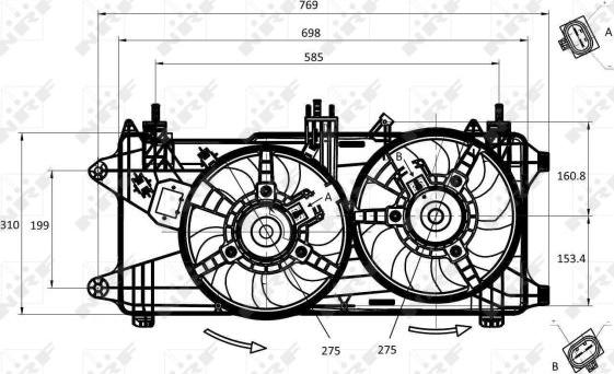 NRF 47231 - WENTYLATOR CHŁODNICY FIAT DOBLO 1.3-1.9D 01-