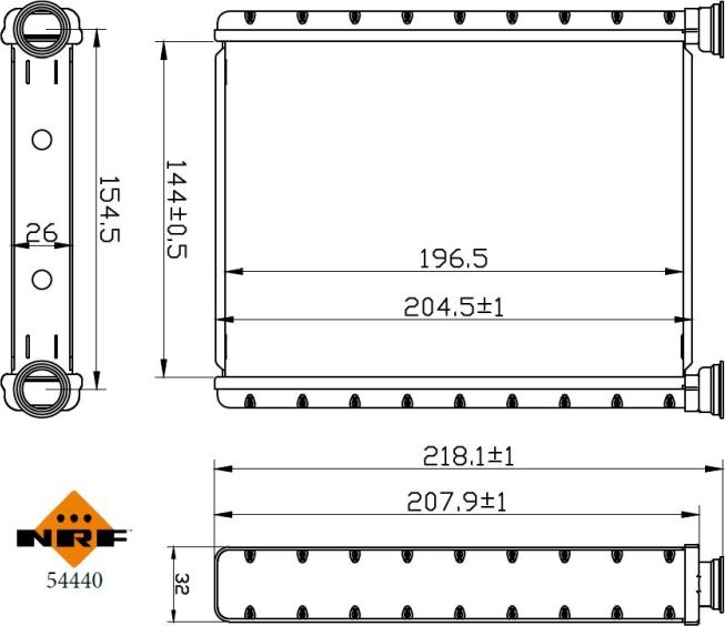 NRF 54440 — Wymiennik ciepła, ogrzewanie wnętrza
