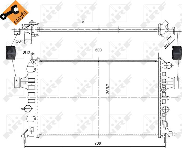 NRF 54668 - CHŁODNICA OPEL ASTRA 1.4-1.8 16V 98-