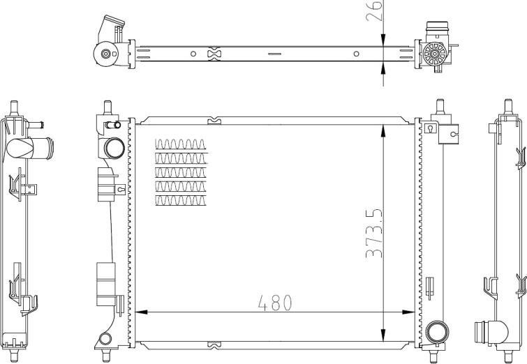 NRF 550033 — Chłodnica, układ chłodzenia silnika