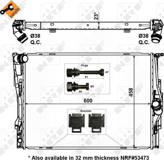 NRF 56129 - CHŁODNICA BMW 1-3 E81-87-90 04-