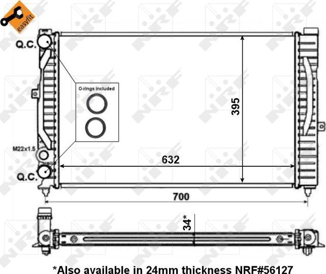 NRF 509504 — Chłodnica, układ chłodzenia silnika