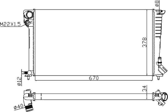 NRF 509510A — Chłodnica, układ chłodzenia silnika