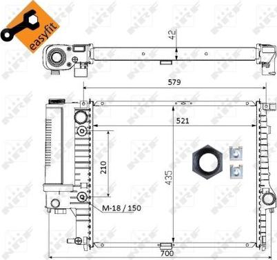 NRF 50564 - CHŁODNICA BMW 5 E34 88-