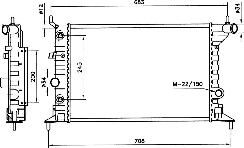 NRF 519516 — Chłodnica, układ chłodzenia silnika
