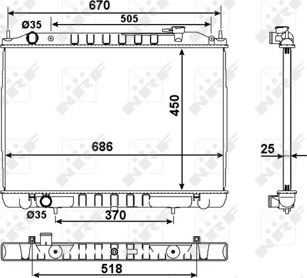 NRF 58418 - CHŁODNICA NISSAN PICK-UP KING CAB D22 02-