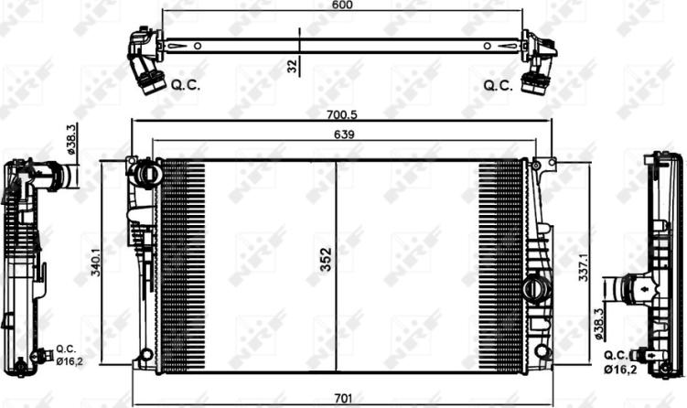 NRF 58413 - CHŁODNICA BMW 1-3-4 F20-F21-F30 11-