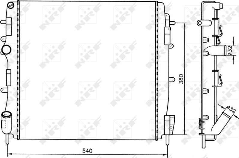 NRF 58316A - CHŁODNICA RENAULT KANGOO 1.5DCI 03- AC