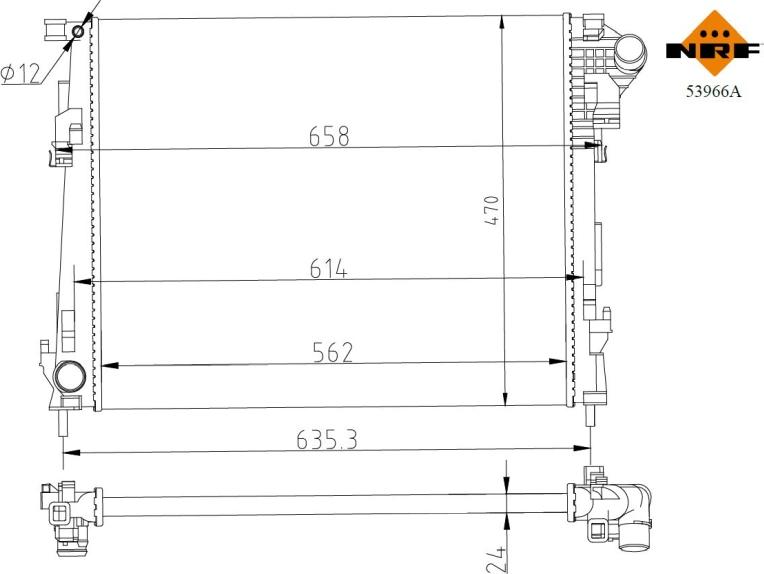 NRF 53966A - CHŁODNICA RENAULT TRAFIC 2.0D 01-