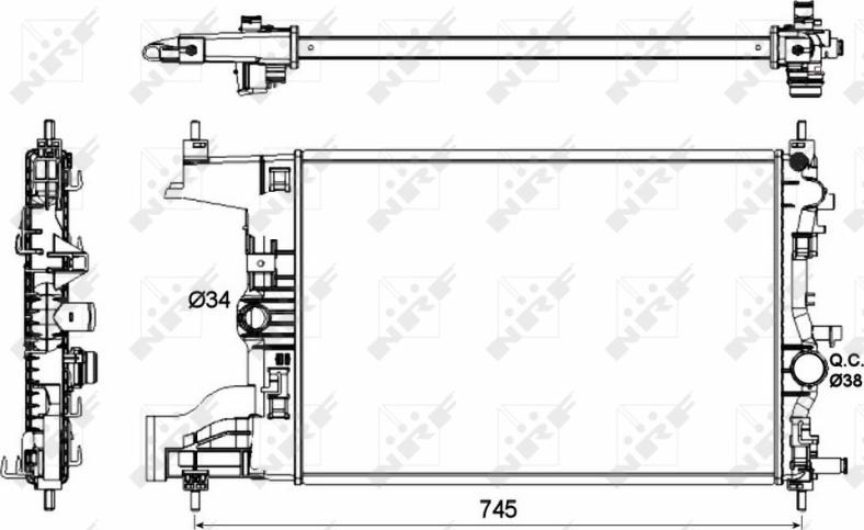 NRF 53148 - CHŁODNICA OPEL ASTRA J 10- 1.4-1.6TURBO