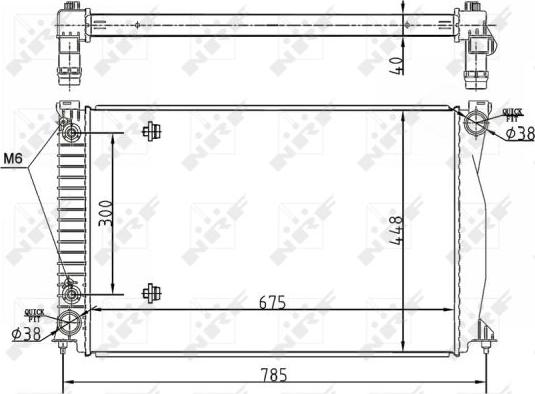 NRF 53105 - CHŁODNICA AUDI A6 04- 4.2FSI AUTOMAT
