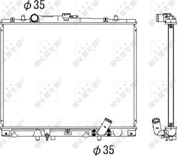 NRF 53285 - CHŁODNICA MITSUBISHI PAJERO 2.5TD 90- 02-