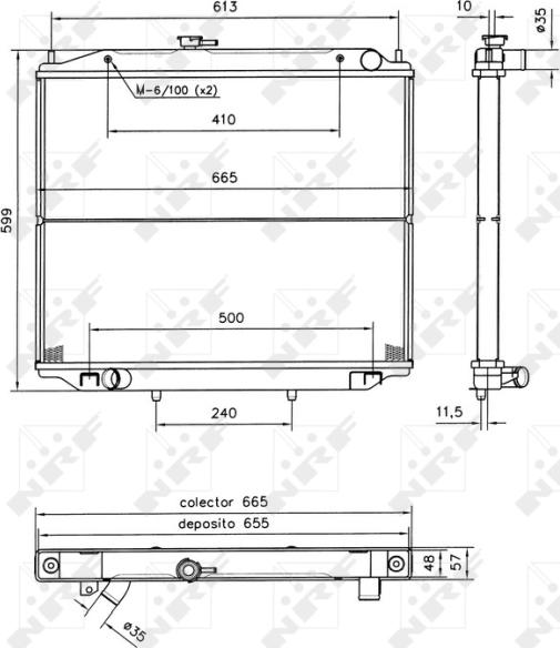 NRF 52238 - CHŁODNICA MITSUBISHI PAJERO 3.0DI-D 02-07