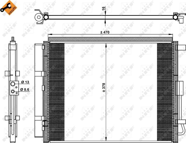 NRF 350230 - SKRAPLACZ KLIMATYZACJI KIA CERATO 13-