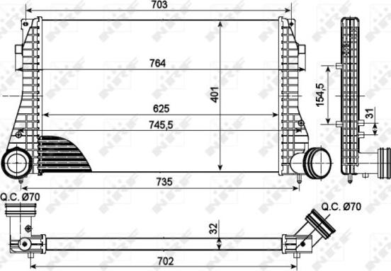 NRF 30290 - INTERCOOLER VW GOLF 4-A3-LEON 130-150KM 00-