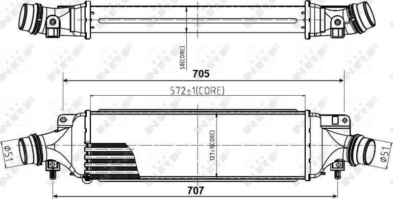 NRF 30780 - INTERCOOLER OPEL CORSA D 1.7CDTI 1.6TURBO 06-